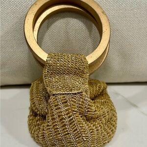 Gold Woven Women's hand bag
